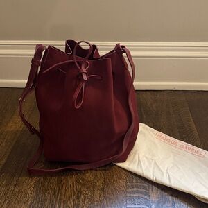 Mansur Gavriel Deep Red Suede Bucket Bag